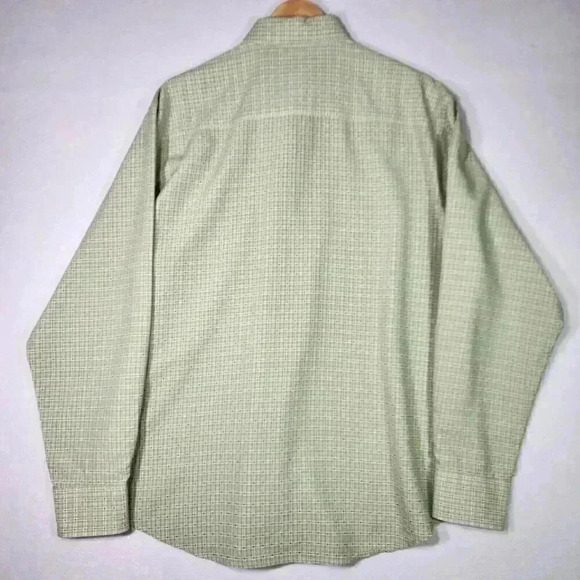 BUGATCHI Men's Dress Shirt XL Long Sleeve Woven Plaid Green - Picture 7 of 16